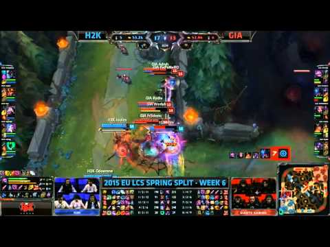 H2K Base Defense Hjarnan Jinx Tripplekill #1 - H2K vs GIA Game 2 (EU LCS Spring 2015)