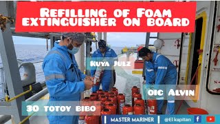 How to Refill Foam Extinguisher on board!