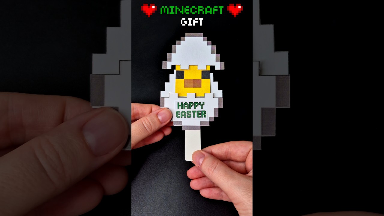 DIY Minecraft Easter Egg With New Baby Chicken 🐣 Cute Gift Idea 💚 Easy Paper Craft #diy