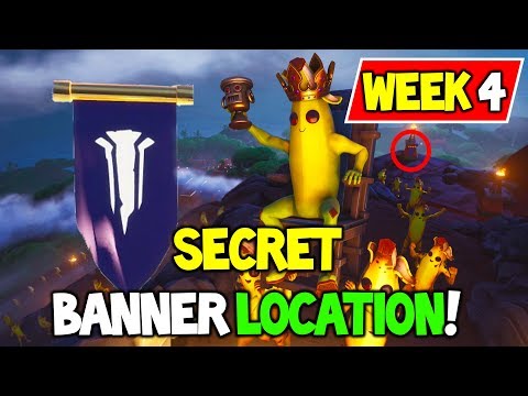 FORTNITE SEASON 8 WEEK 4 SECRET BANNER LOCATION! (Challenges Glitched Out?)