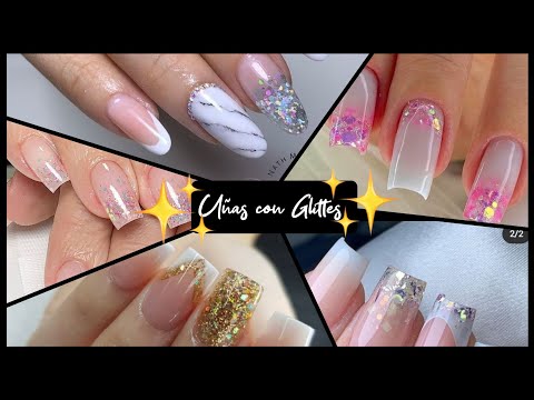 DISEÑOS DE UÑAS GLITTES 2023 #nails #desingnails #acrylic #nailspolish #nailspiration  #acrylicnails