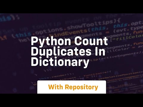 Python Count Duplicates In Dictionary