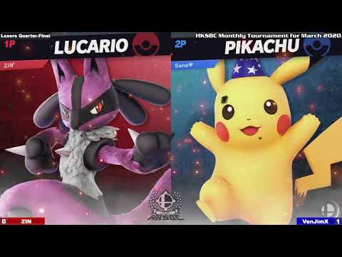HKSBC Monthly Tournament for March 2020 - LQF ZIN (Lucario) vs VenJimX (Little Mac, Pikachu) - SSBU