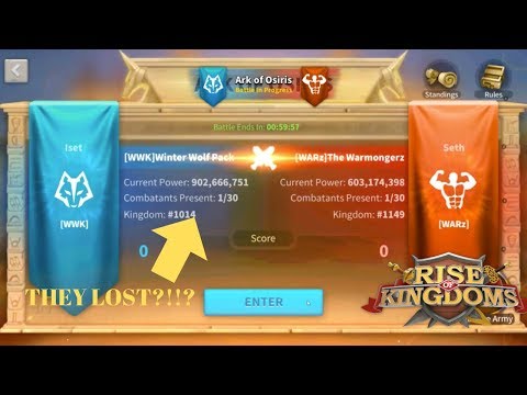 603M WARz (K149) vs. 903M WWK (K14) - Ark of Osiris - Rise of Kingdoms
