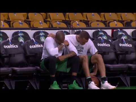 Avery Bradley COMFORTS Isaiah Thomas PREGAME