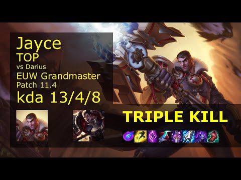 Jayce vs Darius Top - EUW Grandmaster 13/4/8 Patch 11.4 Gameplay