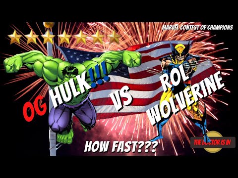 MCOC Fight Club Rank2 7Star OG Hulk Vs RoL Wolverine How Fast Is The KO?