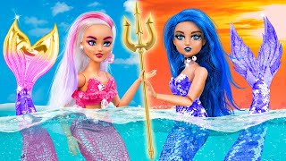 Regenbogen vs Dunkle Meerjungfrau / 10 Puppen-Hacks und Basteleien