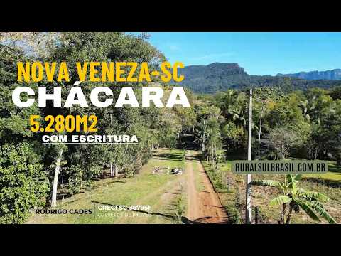 Achado em Nova Veneza-SC_Chácara Sustentável com Cabana, Açude e Vista da Serra_5280M2 Com Escritura