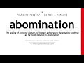Pronunciation Of Abomination Definition Of Abomination