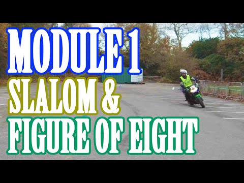 DVSA Module 1 Motorcycle Test -  Exercises 2 & 3 - slalom & figure of eight