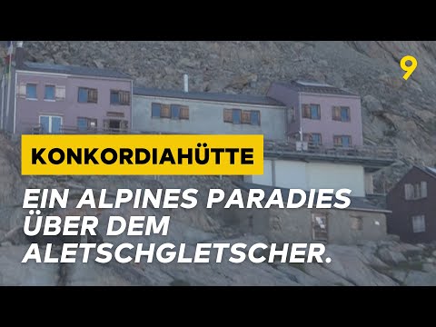 Die Konkordiahütte am Aletschgletscher