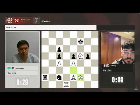 Kazakh GM Rinat Jumabayev in time scramble vs Alireza Firoujza new Titled Tuesday