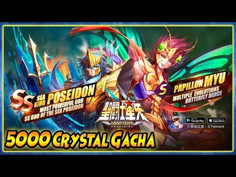 5000 Crystal Gacha MYU & POSEIDON + PVP - Saint Seiya Awakening