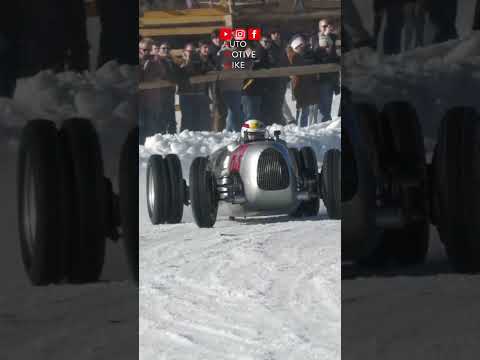 Thumbnail for 1936 Auto Union Type C V16 sliding on the ice! by Porsche, Car, Auto Union