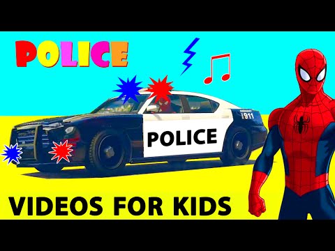POLICE Cars in SPIDERMAN Cartoon for Kids with Nursery Rhymes Songs for Children' Video