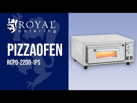 Video - Elektro-Pizzaofen - 1 x 35 cm - 1 Kammer - 2200 W - 230 V - manuell - feuerfester Stein - Royal Catering