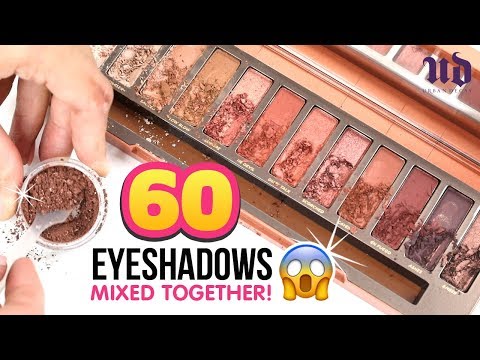 We Mixed 60 EYESHADOWS Together And Discovered A Crazy Secret from URBAN DECAY!!! DIY Makeup "Hacks"