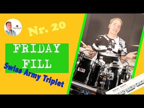 Friday-Fill Nr.20 - Swiss-Army-Triplet - Fill für Fortgeschrittene - Schlagzeug lernen mit Rudi