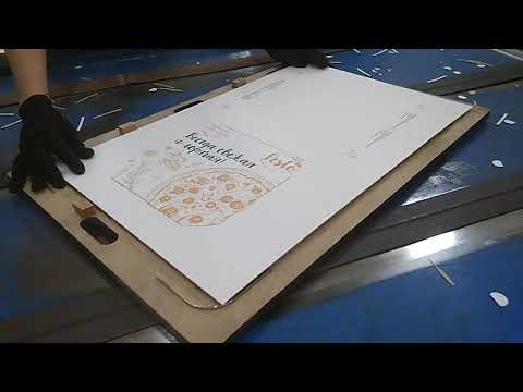 Пресс валковый плоскопрокатный MPD-1600. Производство (вырубка) коробки для пиццы из гофрокартона