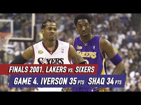 NBA Finals 2001 Sixers vs Lakers Game 4 Full Highlights Iverson 35 pts, Shaq 34 pts