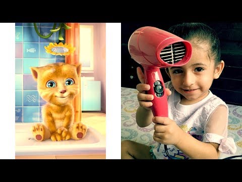Shravya Playing with Ginger Cat and eats Breakfast | Ginger The Funny Cat @KidsShravyaShow