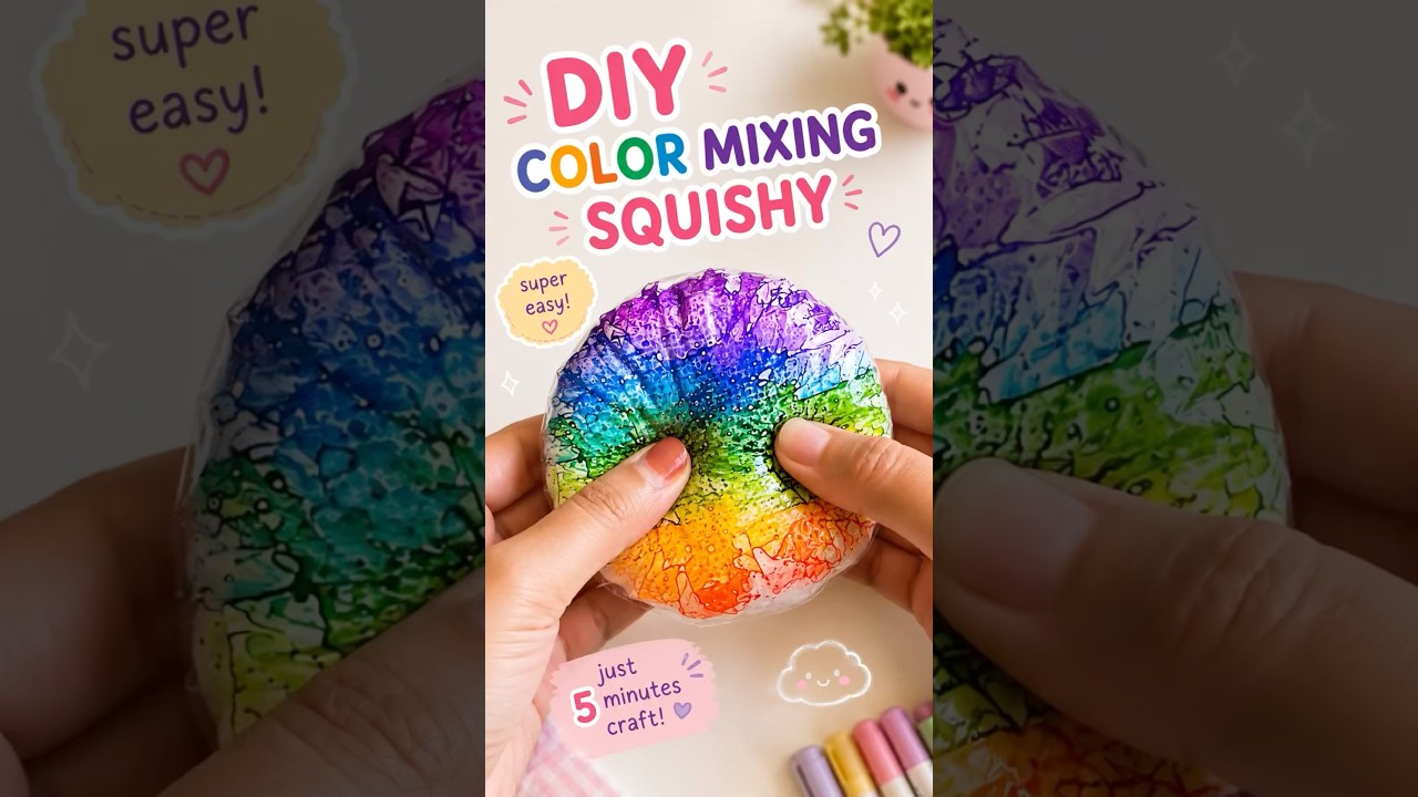 🌈✨DIY Rainbow color mixing Squishy ✨ | Super Easy 💖|It’s me Hana#shorts