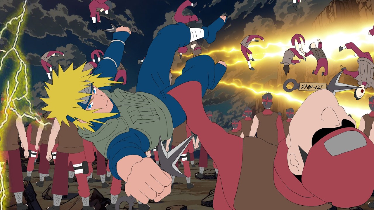 Minato vs 1000 Hidden Stone Ninja