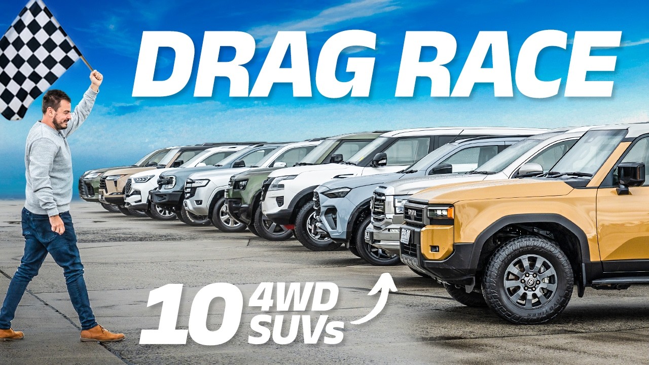 10 SUV drag race! Patrol v LandCruiser v Prado v Tank 500 v Lexus LX v Everest v Defender v MU-X