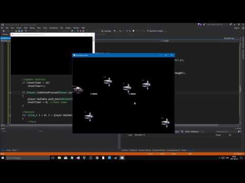 SFML C Tutorial 12 PART 1 4 | 2D Space shooter game using Sprites Textures and UI with Text