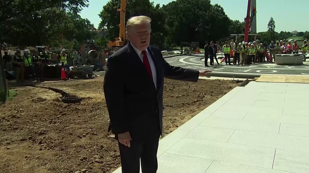 Trump boasts White House helipad may be used for cocktail parties; ballroom has 'military component'
