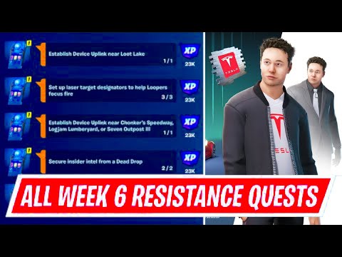 All Resistance Week 6 Quests ! Fortnite