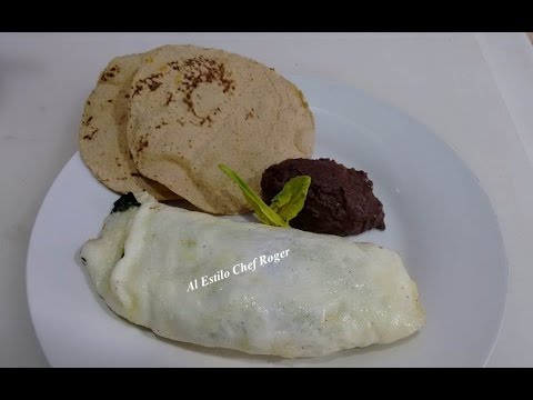 OMELET, DE CLARAS CON ESPINACA Y QUESO, Receta # 176, Receta saludable, omelette Video
