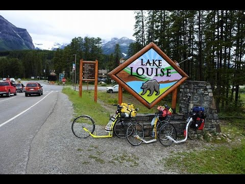 Footbike  crossing Rocky mountain, Canada