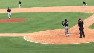 Mitchell Edwards hits a loud out to left field in Fall Instructional League Play