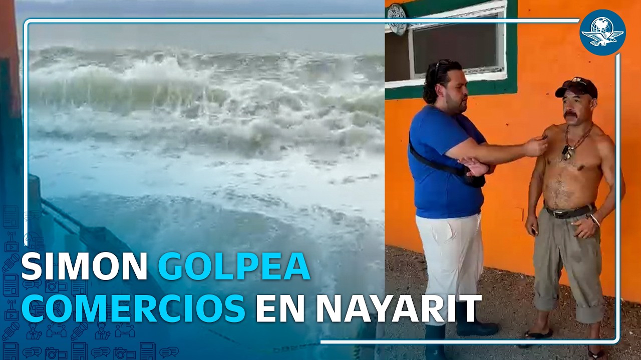 Huracán Simón golpea Bucerías: olas de hasta 5 metros inundan restaurantes y derriban palapas