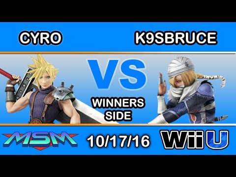 MSM 70 - Cyro (Cloud) Vs. INF | K9sbruce (Sheik) Winners Side - Smash Wii U