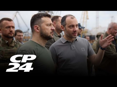 Ukrainian President visits flood hit Kherson region