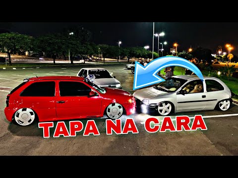 CORSA REBAIXADO ENGOLINDO RODA + GOL RÉBAIXADO! tápa na cára😱