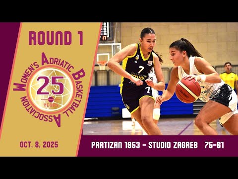 2025-26 WABA Round 1: Partizan 1953-Studio Zagreb 76-61 (08/10)