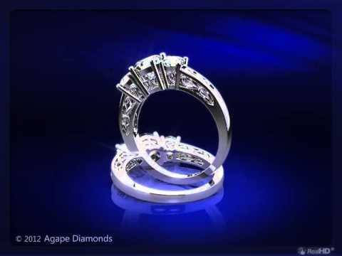 1.70Ct Round Cut 3-Stone Engagement Ring In White Gold