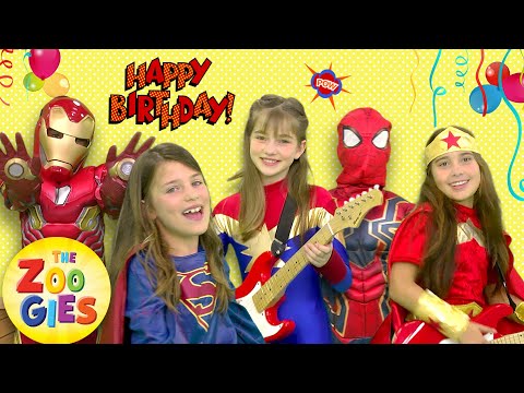 The Zoogies - Happy Birthday | Superhero Party | Spiderman, Ironman, Captain America, Wonder Woman