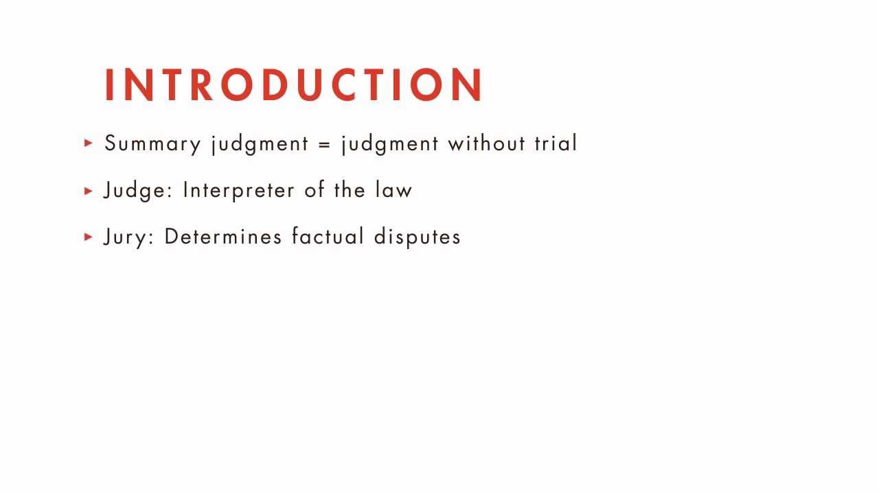 Civil Procedure tutorial: Summary Judgment | quimbee.com