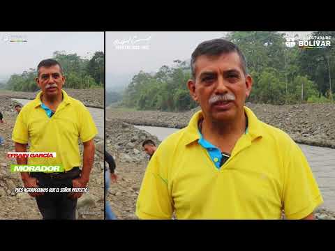 Protección del río chimbo maquinaria prefctmrura de Bolívar 