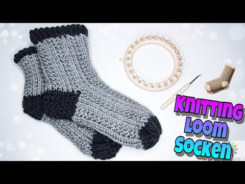 Knitting Loom Socken -  mit linken und rechten Maschen | Easy | Strickring