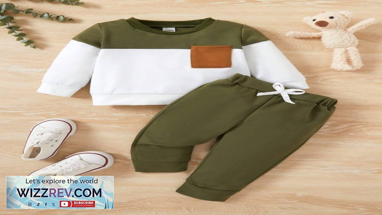 Baby Boys' Color Block Sweater And Pants Set SHEIN USA