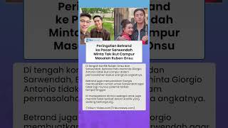 Hubungan Memanas, Betrand Peto Minta Giorgio Antonio Tak Campuri Masalah Ruben Onsu dan Sarwendah