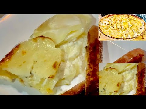 Recette familiale et savoureuses de gratin de pommes de terre à l’ail😍😋😋😋