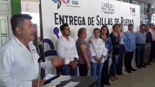 Candelario Pérez Alvarado 
En la entrega de sillas de rueda en el municipio de teapa acompañado del 