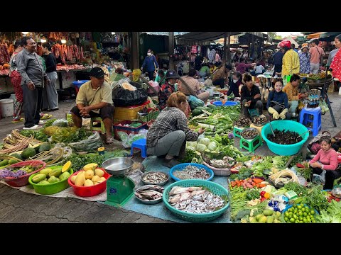 Boeng Trabek Plaza Market - Amazing Market Selling Fresh Vegetable, Fish, Fruit, Beef & More Pork